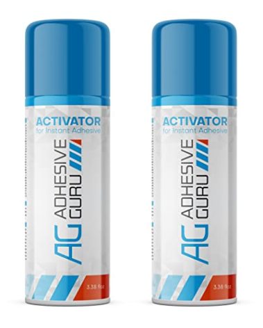 Adhesive Guru CA Glue Accelerator Spray (2 x 3.38 fl oz) Aerosol Activator for Super Glues - It is not a Glue by Itself - 2 Pack