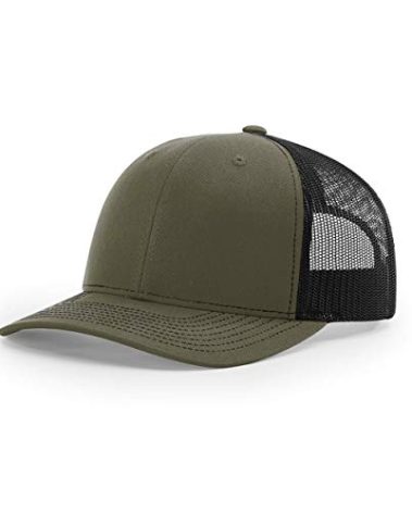 Richardson Unisex 112 Trucker Adjustable Snapback Baseball Cap, Split Loden/Black, One Size Fits Most