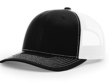 RICHARDSON 112 Mesh Back Trucker Cap Snapback Hat, Black/White