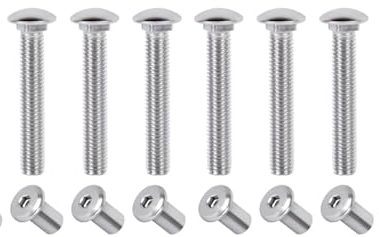 8 Pcs Trailer Hasp Bolt Kit for Trailer Cam Action Hasp, Trailer Hasp Bolt Kit, 2 in Stainless Steel Trailer Hasp Bolt for Cam Bar Lock
