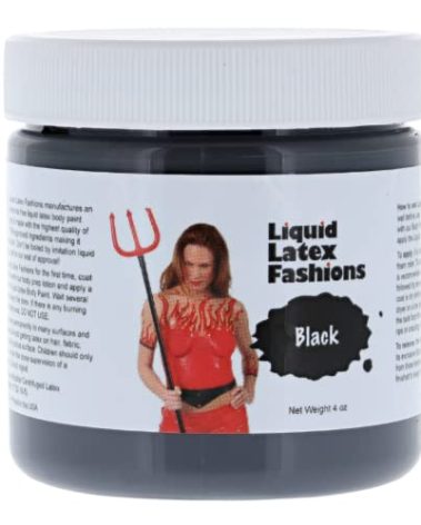 Liquid Latex Fashions Body Paint, Black, 4 Ounce