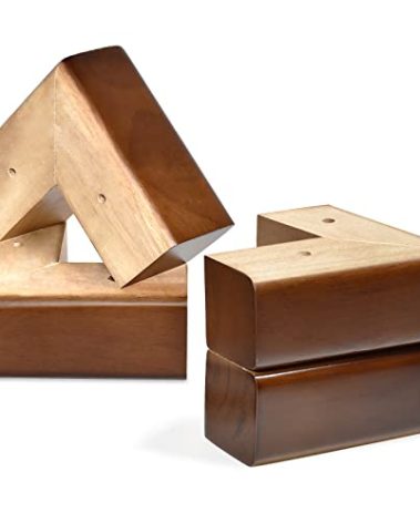 AORYVIC Solid Wood Legs for Furniture, L-Shaped Bed Risers, Furniture Legs for Sofa Couch Dresser Cabinet Table, Couch Sofa Feet, Furniture Risers, Bed Lifters 4 Pack