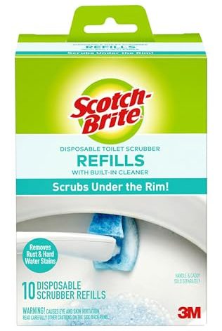 Scotch-Brite Disposable Toilet Scrubber Refill Pads for Toilet Cleaning System | Removes Rust & Hard Water Stains | 10 Disposable Refills