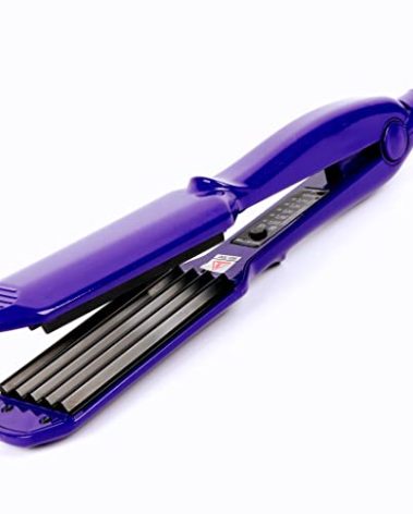 MBHAIR Ceramic Crimper Iron for Volumizing Fluffy Hairstyle, Corrugation Crimper Hair Iron, Anti Static Ceramic Hair Crimping Iron Adjust Temperature (Purple)