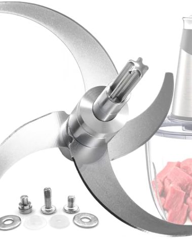 All Stainless Steel Food Processor Blade, Universal 8 Cup Plastic-Free Chopper Part Compatible with Ganiza, KOIOS, Syvio, Kitchen in the box, Homeasy and Most 8 Cup/2L Bowls