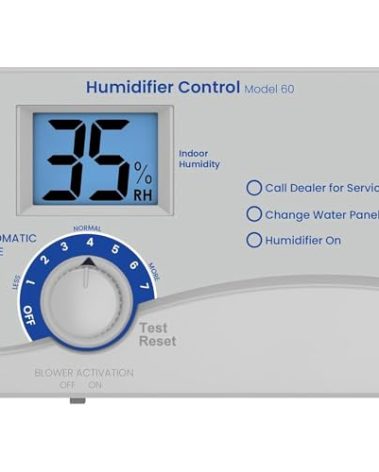 60 Whole House Humidifier Control Humidistat with Outdoor Temperature Sensor, Compatible with 400, 500, 600, 700, Automatic Digital Whole House Humidifiers, 24VAC