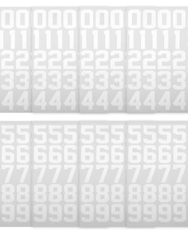 Helmet Numbers, 8 Sheets Stickers 1-10 Football Baseball Vinyl Self-Adhesive Sports Numbers for Helmets, Softball, Hockey, Lacrosse Batting