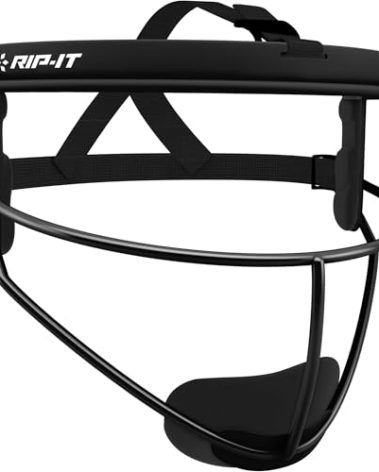 RIP-IT Original Defense Softball Face Mask | Lightweight Protective Softball Fielder's Mask | Adult | Black