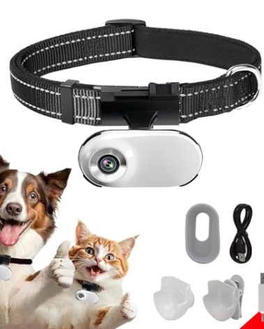 ehomful HD 1080P Cat Camera Collar with Video Record Wireless Mini Sport cam,Small Action Cameras,Body Camera for Pet Supplies/Stuff,Outdoor/Inoor Birthday Gift No WiFi