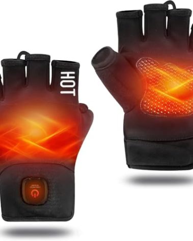 uncn Heated Gloves Fingerless for Women Man Work Touchscreen Gloves for Winter Cold Weather Rechargeable Electric (Medium)