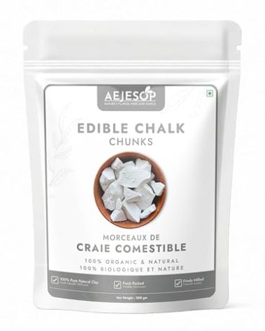 AEJESOP Natural Edible Clay Chunks, Edible Clay - No Additives, No Impurities, Crunchy Chalk Chunks - 7oz (200gm)