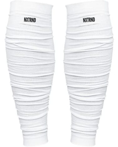 Nxtrnd Football Leg Sleeves, Calf Sleeves for Men & Boys, Sold as a Pair (White, Youth)