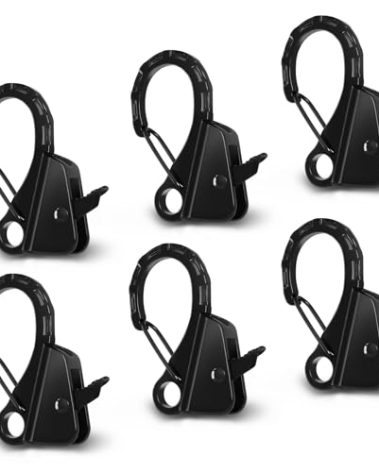 JYINCPED Stainless Steel Boat Fender Clips Quick Release Clips Boat Bumper Buoy Holders for Rail, Clamp on 1/4" – 3/8" Rope for Fastening Fender Lines, Ideal for Docking