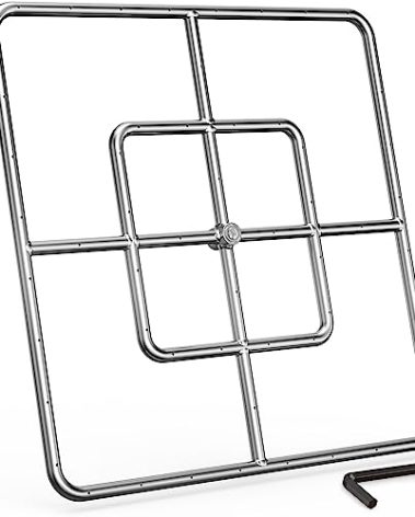 onlyfire 24 Inch Square Fire Pit Burner Ring for Natural Gas & Propane Fire Pit and Fireplace, 304 Stainless Steel DIY Firepit Burner for Both Indoor and Outdoor, BTU 296,000 Max