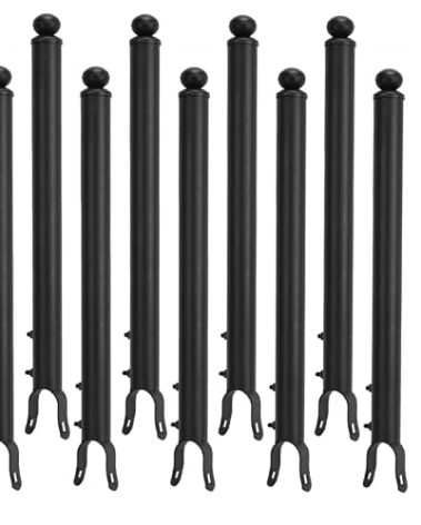 9 Pack 1-3/8'' Chain Link Fence Extension, 19.5'' Fence Extension Height, Galvanized Post Extender for Dogs and Privacy (Black)