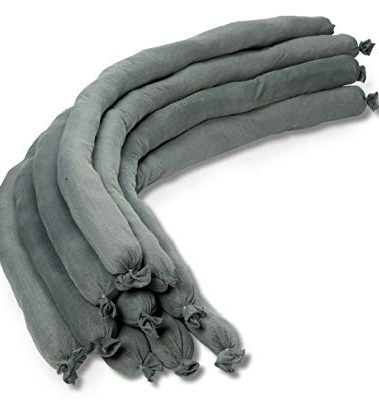 Aabaco Universal Absorbent Socks – Snake for Oil and Water – 3” x 48” – Absorbing up to 10 Gallons – Super Poly Sock Absorber for Spill by Garage Door or Basement Floor – Pack of 10 (10)