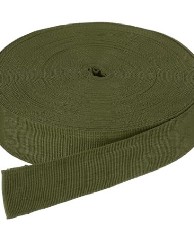 DMiotech 25 Yard x 1 1/2 Inch Width Nylon Webbing Strap Poly Flat Webbing Strapping for DIY Craft Backpack Strapping, Sewing, Outdoor Gear Repair, Army Green