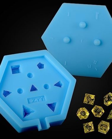 CZYY DND Dice Mold Silicone 7 Standard Polyhedral Sharp Edge Dice Slab Mould for D&D, Tabletop RPG