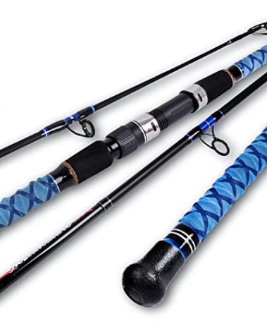 Fiblink Surf Spinning Fishing Rod Carbon Travel Surf Rod 3 Piece Saltwater Spinning Fishing Rod 12'