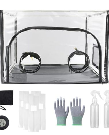 ACover Large Still Air Box Mushroom, Mushroom Grow Bag Kit Mycology Fume Hood Propagation Stations Grow Kit Monotub Kit Mushroom Planting Bag Tent for Spores Horticulture Supplies,31.5x 20.5x 20.5inch