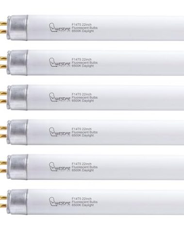 Wesome Lighting 22 Inch F14T5/DL Fluorescent Light Bulb, 6500K Daylight, T5 14 Watts Fluorescent Replacement Bulb for Counter and Cabinet Fixture, G5 Base - 6 Pack
