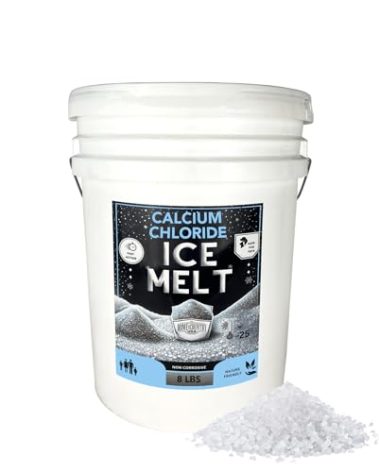Home and Country USA Pail - Calcium Chloride Pellets for Ice Melt - Fast-Acting & Safe on Surfaces - Ideal for Driveways, Sidewalks, and Entryways (8 Pound)
