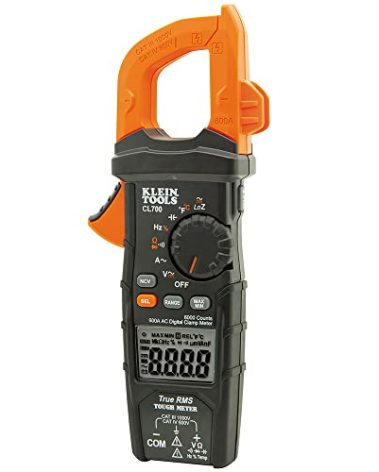 Klein Tools CL700 Auto Ranging Digital Clamp Meter, TRMS 600Amp, AC/DC Volts, Current, LoZ, Continuity, Frequency, NCVT, Temp, More, 1000V