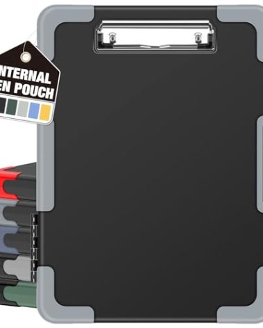 Sooez Toughest Clipboard with Storage, Internal Pen Pouch Included, Letter/ A4 Size, Shockproof Heavy Duty Plastic Clip Boards 8.5x11”, High Capacity Clipboards Box Case for Contractor Trucker Driver