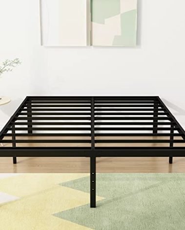 DiaOutro 18 Inch California King Bed Frames Heavy Duty Metal Platform No Box Spring Needed, Maximum Storage, Easy to Assembly, Noise Free, Black