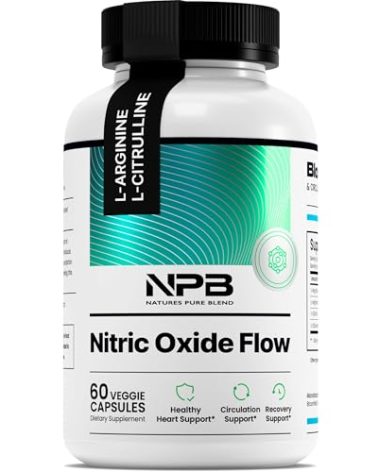Nature's Pure Blend Nitric Oxide Supplements for Men – L-Arginine L-Citrulline – Heart Support & Flow Circulation Booster – 1500MG L Arginine and L Citrulline, Preworkout, Bodybuilding