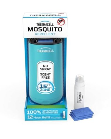 Thermacell Mosquito Repeller Patio Shield; Includes 12-Hour Refill; 15 Foot Zone of Protection; Highly Effective Mosquito Repellent for Patio; Bug Spray Alternative; Scent Free