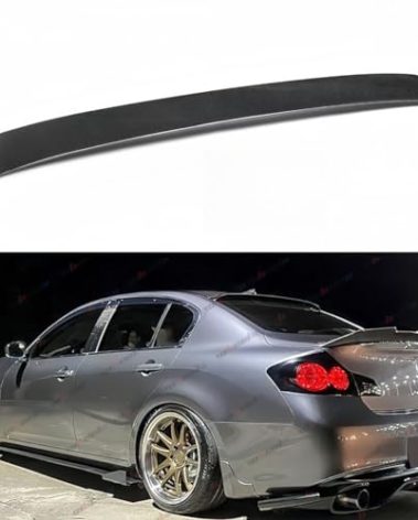 WheelX Rear Window Rooftop Spoiler Compatible with 2007-2015 Infiniti G35 G25 G37 Q40 Sedan, Duckbill Style Wing (Carbon Fiber Pattern)