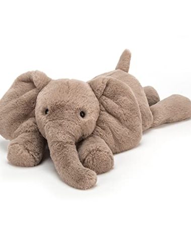 Jellycat Smudge Elephant Stuffed Animal, Medium 9.5 inches - Elephant Plush Toy - Classic Children's Gift