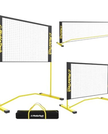 PICKLETECH Flex Version 4 ft Pickleball Practice Rebounder, Expandable to 10 ft for Double Player Practice - Outdoor Game - Fully Adjustable Regulation Height, Quick Setup
