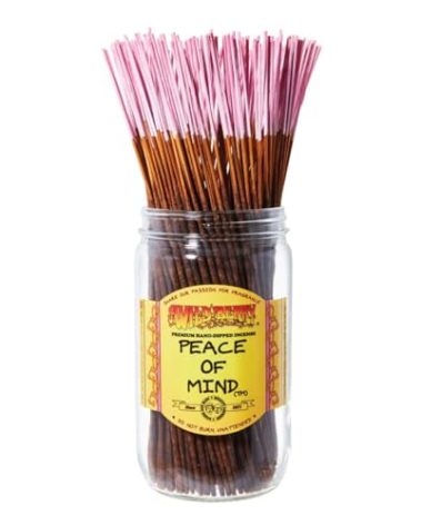 Wild Berry Incense Sticks - Peace of Mind - Serene Floral Blend with Peach and Vanilla - Hand Dipped in The USA (100 Count)