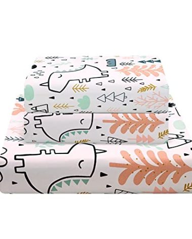 JSD Unicorn Tree Kids Sheet Set Full Size, 4 Piece Printed Microfiber Bed Sheets Deep Pocket