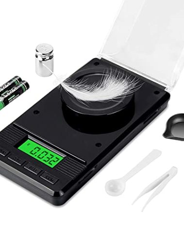 Milligram Scale 50g/0.001g, Digital Mg Scale with 50g Calibration Weight and Accessories, High Precision Scale for Jewelry, Powder, Medicine, Gold, Gem