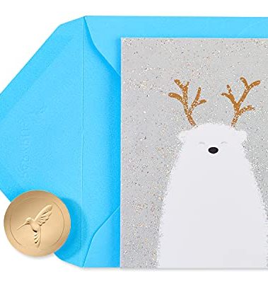 Papyrus Petite Holiday Cards Boxed with Envelopes & Signature Hummingbird Seals, Polar Bear (20-Count)
