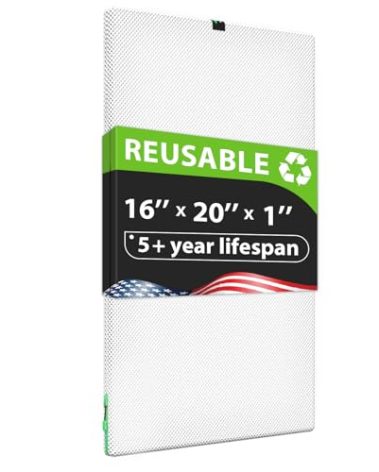 Reair 16X20X1 Air filter, Washable and Reusable Air Filter 16X20X1 for AC HVAC Furnace, MERV 8 Air Filters Machine Washable & Dryer Friendly, AC Furnace Air Filter