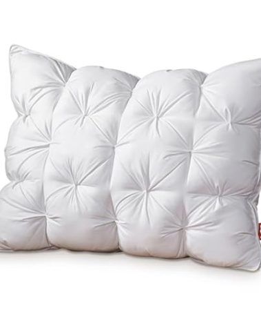 ZUBISU Luxury Hotel Quality Goose Feathers & Down Pillow,800 Fill Power King Size Bed Pillow 1 Pack,Soft Bed Pillow with Breathable Cover,Pack of 1 (King, White)