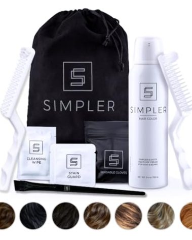 Simpler Hair Color Dark Brown Mustache and Beard Upgraded Brush Kit with 3 Brushes Included for Precision Application - Gentle, Natural Looking Beard Coloring for Men