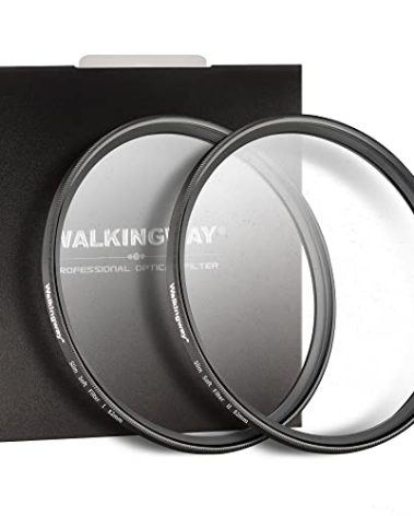 WalkingWay White Mist 82MM Soft Focus Filter Set - Dreamy Fog Effect for Video/Vlog/Portrait Photography - 2pcs (Soft 1 and 2)