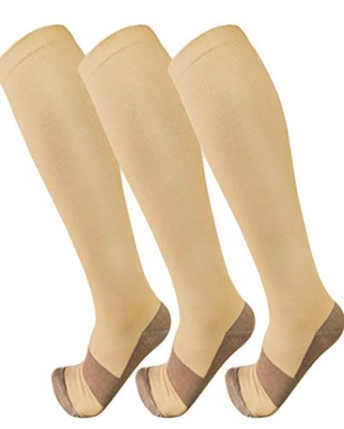 FuelMeFoot 3 Pack Copper Compression Socks - Compression Socks Women & Men Circulation - Best for Medical,Running,Athletic