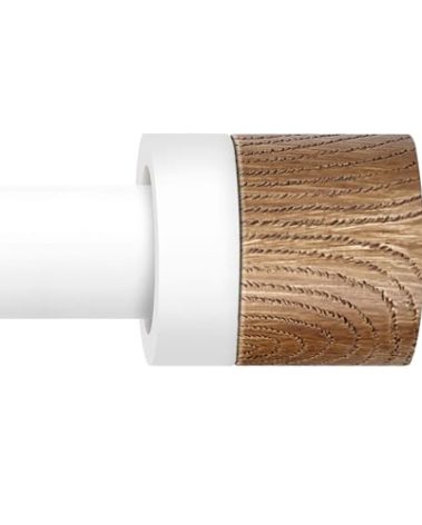 White Curtain Rods for Windows 32 to 45 Inches(2.6-3.75ft),1 inch Adjustable Window Curtain Rods with Imitation Wood Grain Finials,Heavy Duty Decorative Drapery Rod for Bedroom,Kitchen and patio