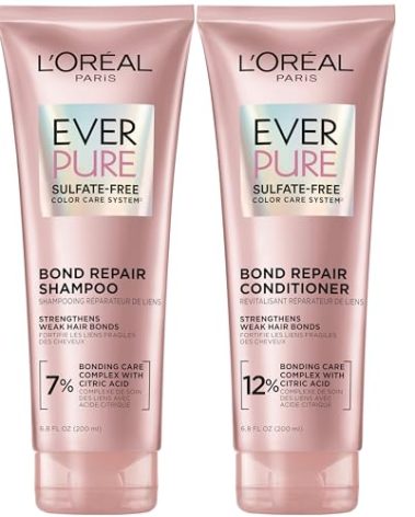 L'Oreal Paris EverPure Sulfate-Free Vegan Hair Care Kit - Shampoo and Conditioner to Strengthen and Repair Hair Bonds (Packaging May Vary)