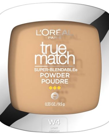 L'Oreal Paris True Match Super Blendable Oil Free Powder Foundation, W4 Light Medium, 0.33 oz, Packaging May Vary