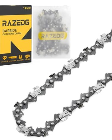 Carbide Chainsaw Chain 18 Inch, .325" Pitch, .050" Gauge, 72 Drive Links, Fits Husqvarna 440, 450, 455, Craftsman and More (1 Chain)