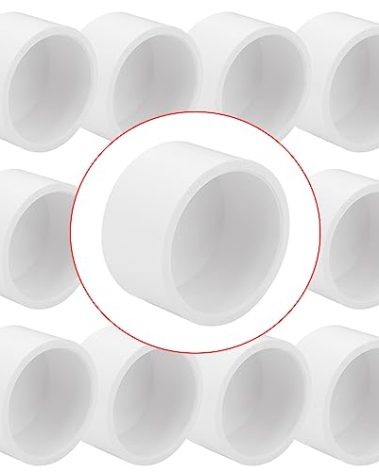 10 Pack 1-1/4"PVC Pipe End Cap Fitting Schedule 40 Furniture Grade 1-1/4" PVC Pipe Plug Adapter for Build Furniture DIY Garden Shelf, White
