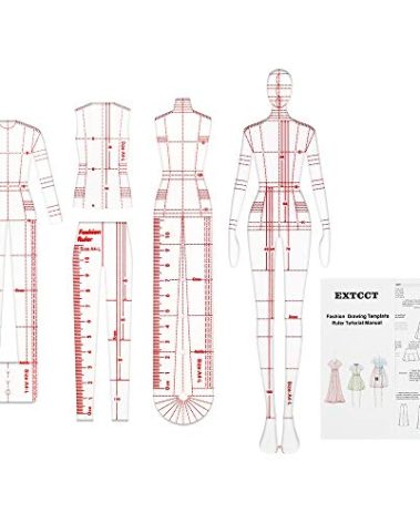 4 Models Fashion Illustration Rulers, Fashion Sketching Templates Ruler, Fashion Sketching Ruler Sewing Humanoid Patterns Design, Clothing Measuring French Curve Rulers A4 Pattern Paper Draft Drawings