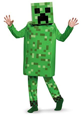 Disguise Creeper Deluxe Minecraft Costume, Green, Medium (7-8)